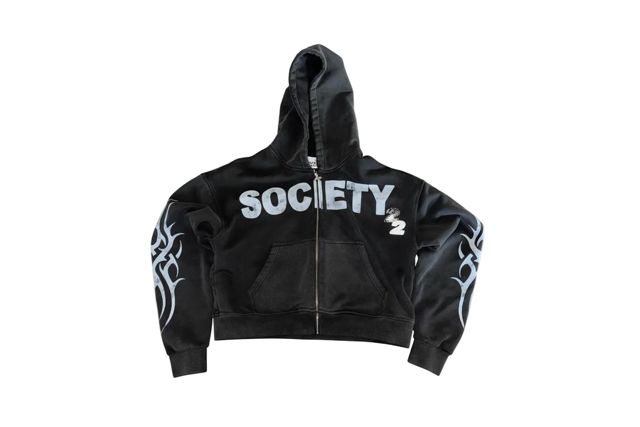 Society 22 "Perfect Timing" Zip-Up Hoodie Black